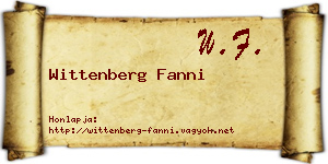 Wittenberg Fanni névjegykártya