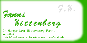 fanni wittenberg business card